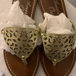 AMERICAN EAGLE GOLD SANDALS